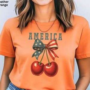 Camiseta vintage de cerezas del 4 de julio, camiseta de cerezas, camiseta de verano, camisetas para amantes de la comida y las frutas, regalo para la fiesta nacional estadounidense