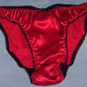 Red silk satin panties available in UK sizes 8 20 image 1