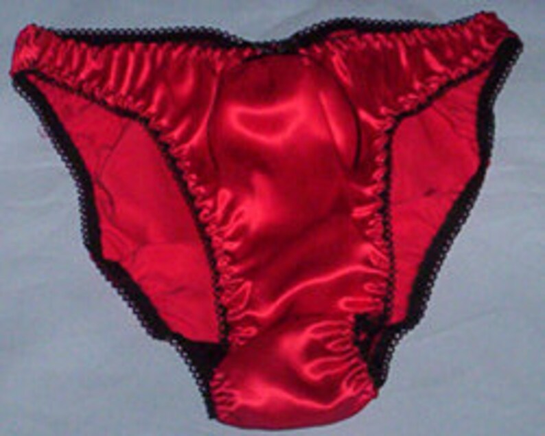 Red silk satin panties available in UK sizes 8 20 image 1