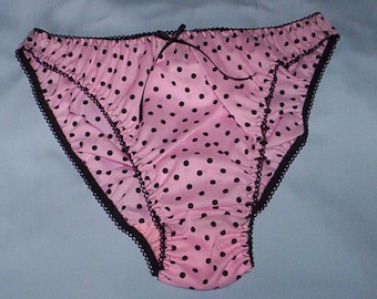 Pink with black polka dot 100% cotton panties