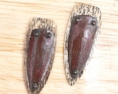 Rustic Earrings - Colored Pencil on Copper