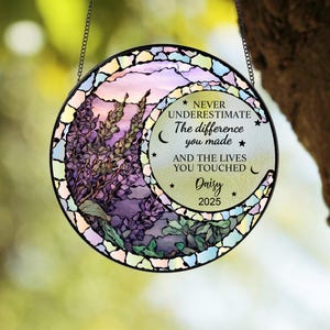 Custom Grandma Birthday Gift Glass Suncatcher, Custom Family Glass Suncatcher Art, Christmas Gifts, Grandma Gifts, Customized Gift for Mom
