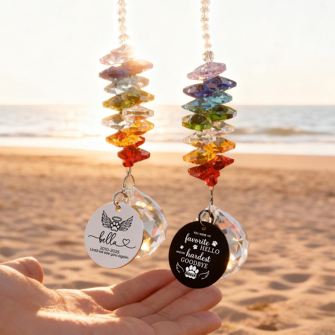 Rainbow Bridge Pet, Sun Catcher, Pet Memorial Gifts, Personalized Name ...