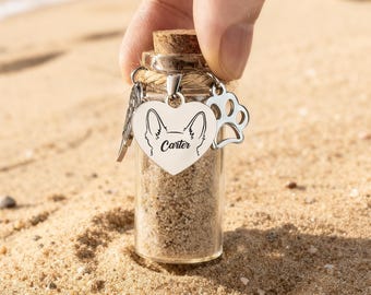 Benutzerdefinierte Haustier Fell Erinnerungsglas, personalisierte Pelz Andenken, Hund Erinnerungsglas, Verlust von Haustier Geschenk, Haustier Urne Geschenke, Hund Urne Erinnerungsgeschenk, Hundename Pelzglas