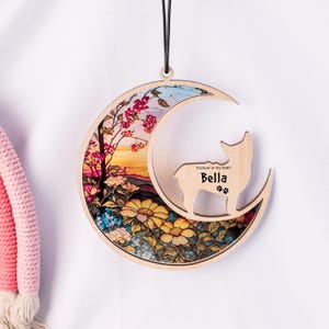 Personalized Loss Of Cat Sympathy Suncatcher, Loss of Pet Sympathy Gift, Cat Name Ornament, Cat Lover Gift, Memorial for the Passing of Dog