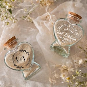 Vacation Beach Keepsake Sand Bottle Memory Jar Personalized Sand Gift for Couple Honeymoon Sand Jar Travel Souvenir Miniature Gift Idea