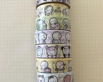 TCMC Washi Sample (50cm) - Princess Party v2/Cafe Time/Affirmations/Bills&Budgeting/Self Care v2/Rainbow Onesies/Birthday/Christmas/Biomes