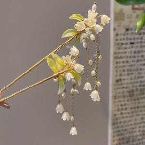 Elegant Lily of the Valley Hair Stick,Handmade Vintage Hairpin,Hair Accessory for Women