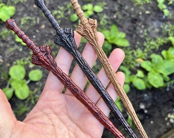Fantasy Carved Stick,Retro Ornate Hair Pins, Cosplay Accessories, Durable Hair Sticks