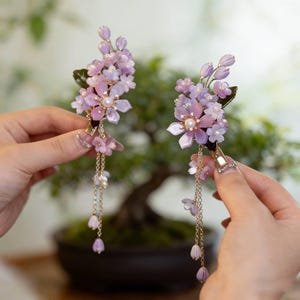 Light Purple Flower Hair Clip - Etsy display picture 2