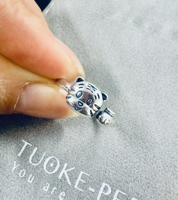 925 Silver Cat Ring, Women Jewelry, Kitty Ring Birthday Gifts