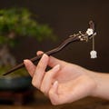 Elegant Dark Wood Hair Stick,Vintage Hairpin for Women, Handcrafted Accessory for Bun Updo product logo
