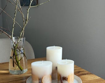 Vela relajante / Naranja seca y canela / Vela artesanal de cera de soja / Decoración acogedora