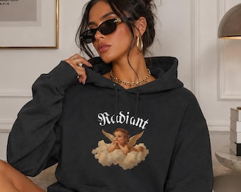 Radiant Cherub Angel Hoodie: Celestial Streetwear Fashion