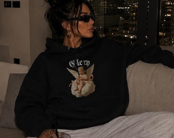 Ethereal Cherub Hoodie: Vintage Angelic Streetwear