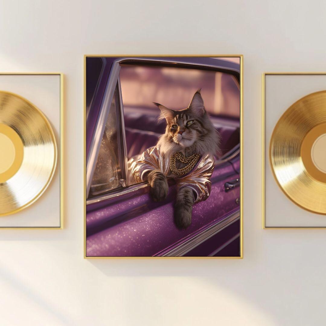 Gangsta Cat Lowrider Poster – Hip-hop Kitty Rap Decor - Etsy