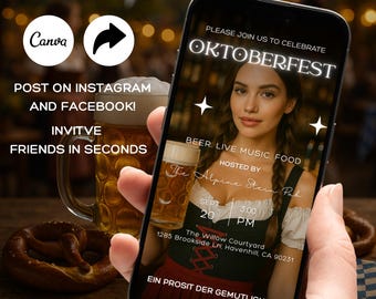 Inbjudan till Oktoberfestfest: Kringla och ölkruka (digital nedladdning)
