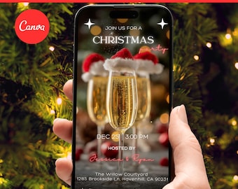 Christmas video invitation | Animated editable Christmas party | Invite Template | Instant Download | Digital Invitations | Elegant Holiday