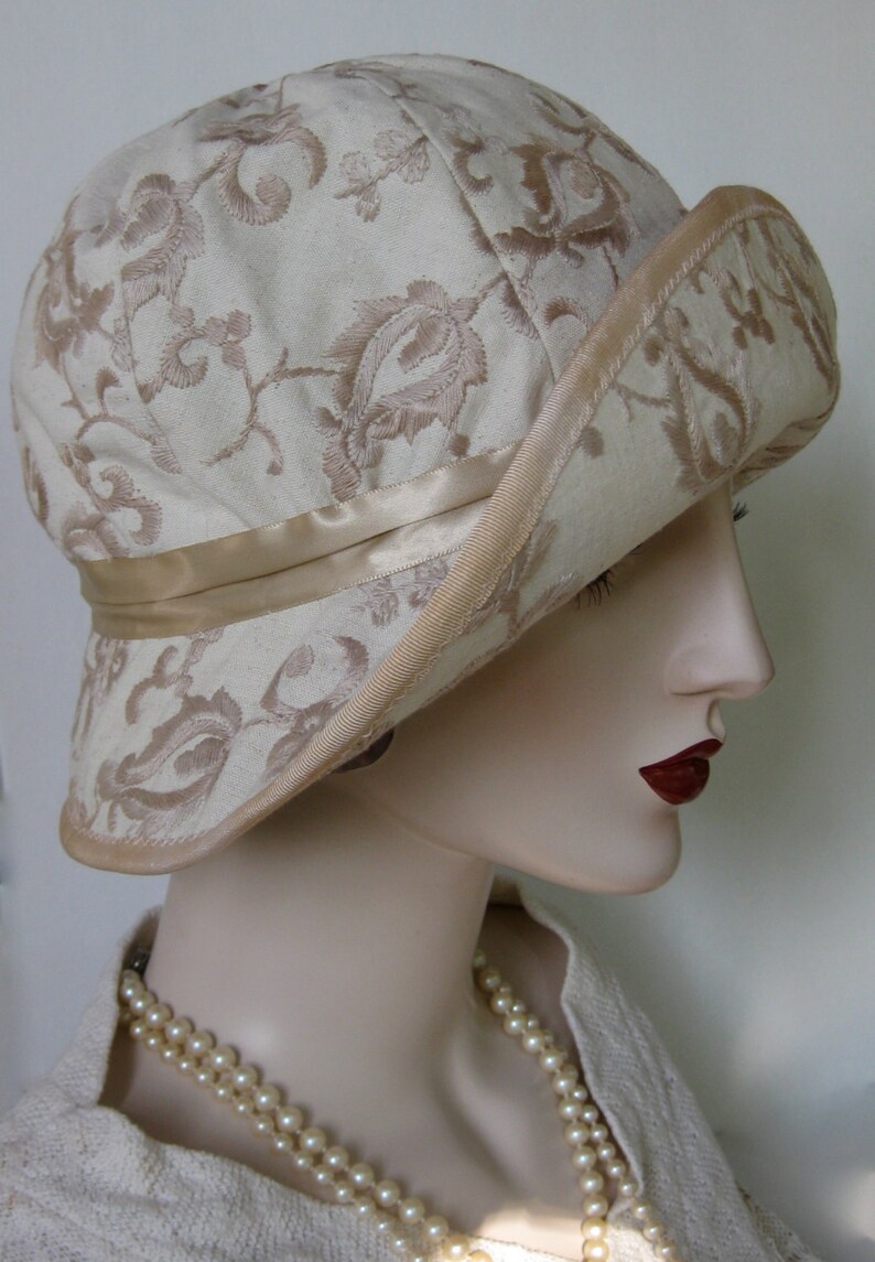 Embroidered Canvas Cloche