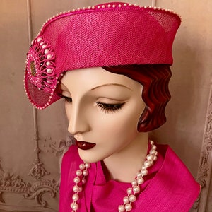 Hot Pink Kanzashi Toque Hat image 6