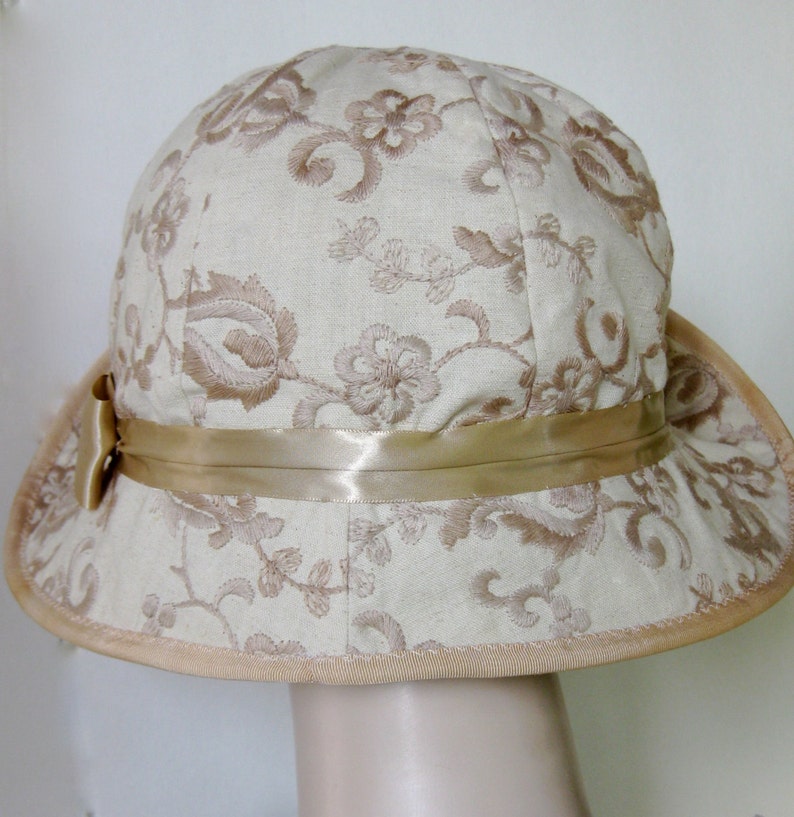 Embroidered Canvas Cloche