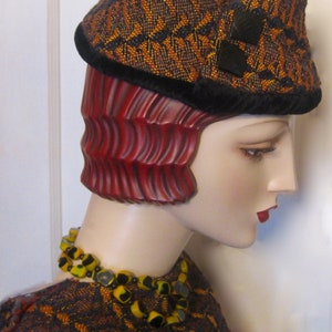 ON SALE/Geometric Textile Pillbox Hat image 4