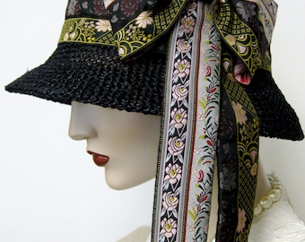 Seagrass Cloche with Art Deco  Bow