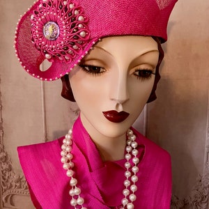 Hot Pink Kanzashi Toque Hat image 10