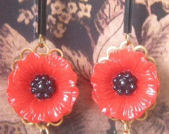 Art Nouveau Poppy Earrings