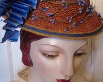 ON SALE/Rustic Spring Berry Hat