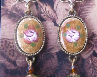 Art Nouveau Guilloche Earrings