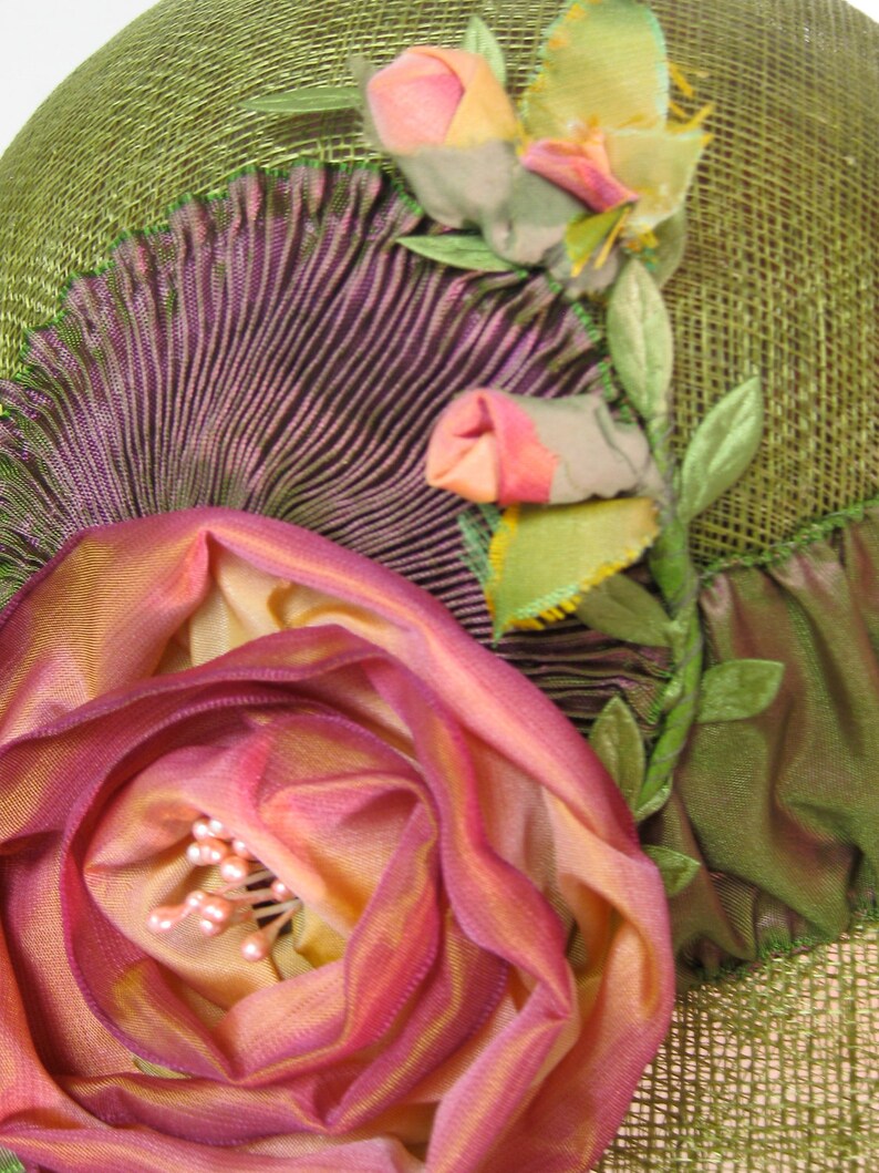 Rambling Roses Straw Cloche Etsy