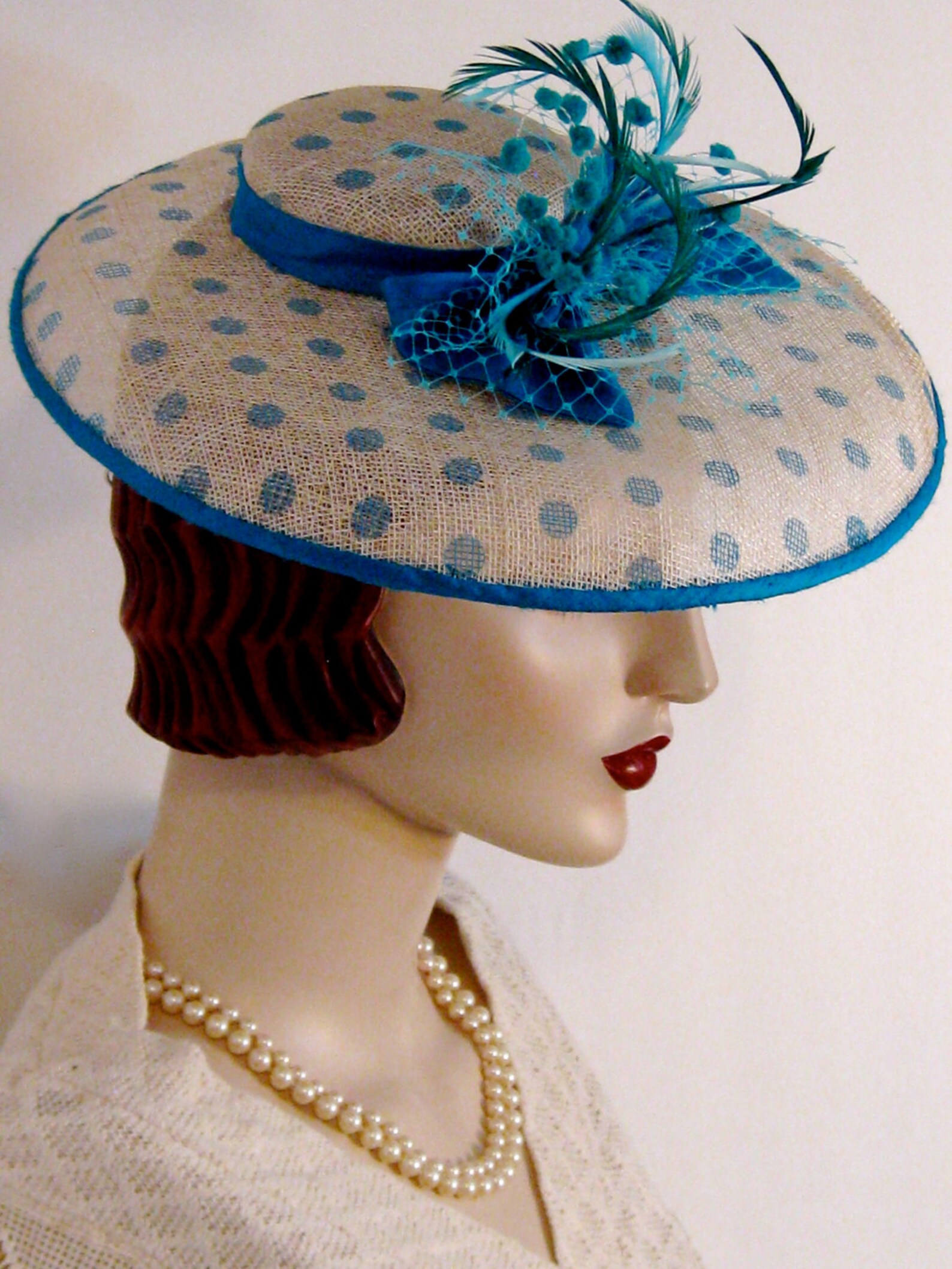 Polka Dot Satellite Dish Hat Etsy