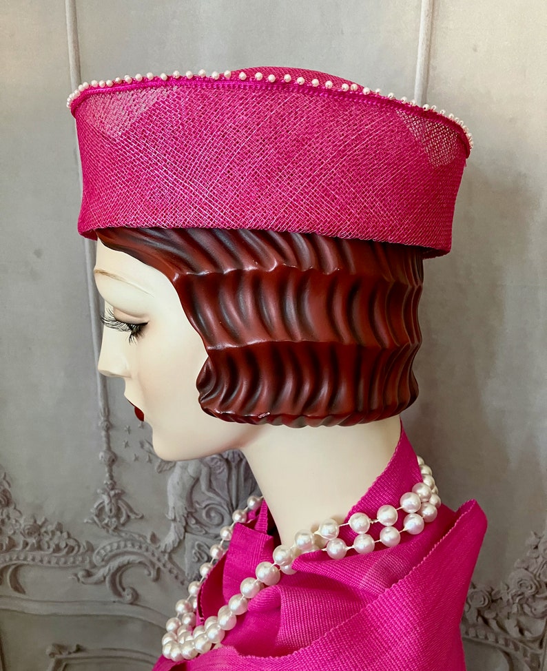 Hot Pink Kanzashi Toque Hat image 9