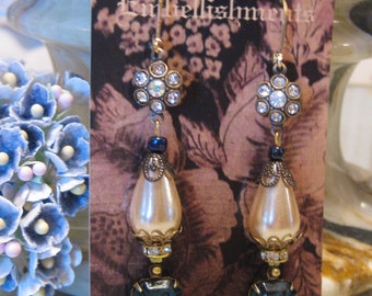 Italian Renaissance Earrings/ Isabella/blue