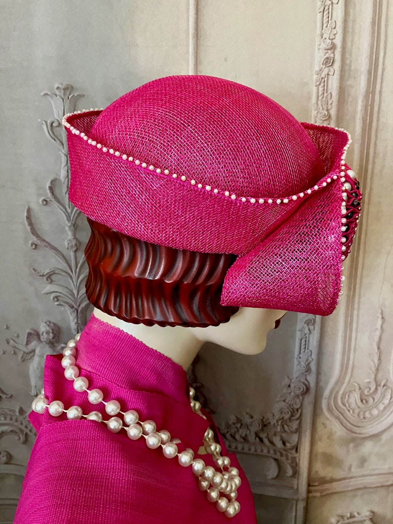 Hot Pink Kanzashi Toque Hat image 7