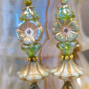 Garden Flower Earrings with Raindrops image 3