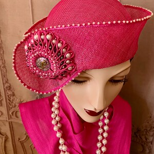 Hot Pink Kanzashi Toque Hat image 5