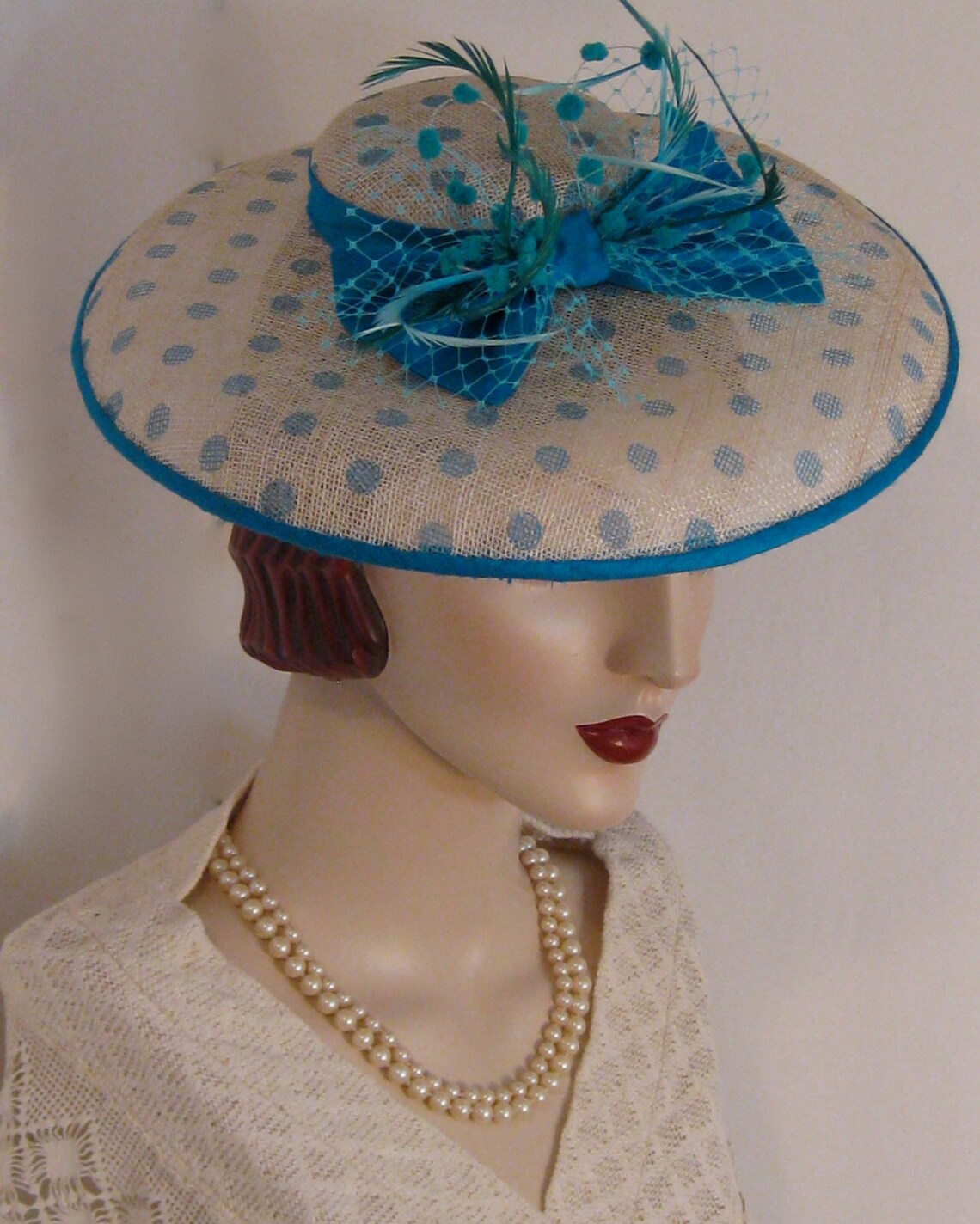 Polka Dot Satellite Dish Hat Etsy