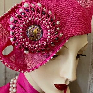 Hot Pink Kanzashi Toque Hat image 4