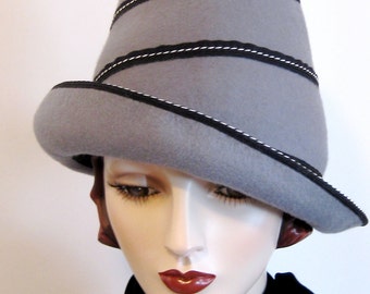 ON SALE/ Spiraled Beehive Hat/Grey