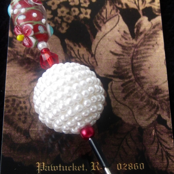 Victorian/Edwardian Lampwork Bead Hatpin