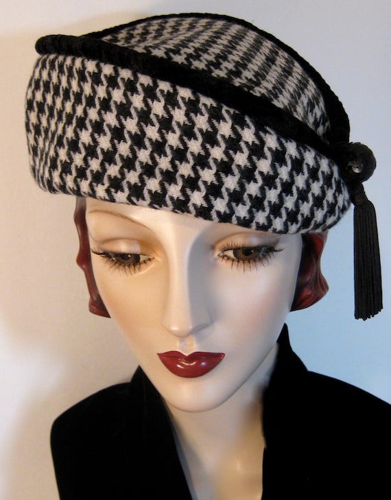 Houndstooth beret Clearance