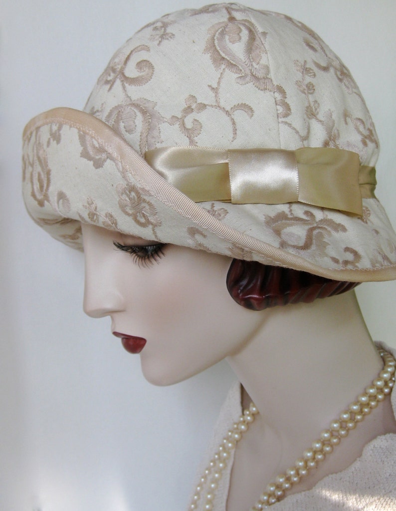 Embroidered Canvas Cloche