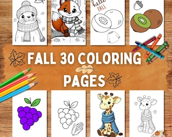 Fall Coloring Pages, Toddlers, Preschoolers, Autumn coloring, Printable Coloring, Easy Coloring