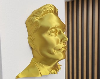 3D Elon Musk Portrait – Unique Wall Art Decoration