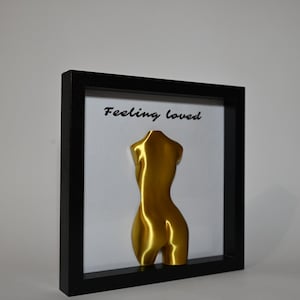 Elegant Female Torso (Back View) in a Frame – &quot;Feeling Loved&quot; Decorative Art
