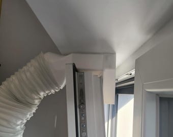 Portable AC Window Exhaust Adapter | Side-Hinged Window Vent | Custom Hose Size