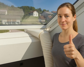 Adaptador para sistemas de aire acondicionado móviles - Adaptador de escape de aire acondicionado - Para ventanas de techo, clima velux, ventanas, ventanas de techo