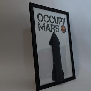 SpaceX Starship 3D Model in Frame – Blueprint Poster - Occupy Mars - Poster - SpaceX Lover Gift